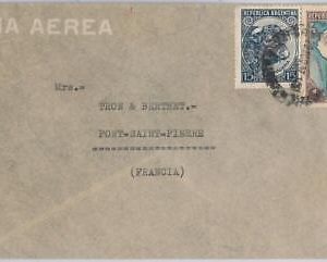 43476 -ARGENTINA-postal history-AIRMAIL COVER Via AIR FRANCE to ITALY-29.08.1937