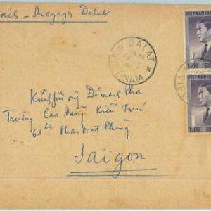 91234 -  VIETNAM - Postal History -  COVER from DALAT to SAIGON  1957