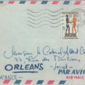89807 - MADAGASCAR - Postal History - AIRMAIL COVER to FRANCE 1960 Olympic Games