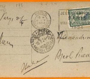 aa2933  - FRANCE - POSTAL HISTORY - 1924 Olympic Games POSTMARK on Postcard
