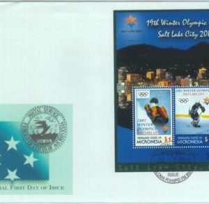 83814 - MICRONESIA - FDC Cover 2002 Winter OLYMPIC GAMES Hockey Luge S/SHEET