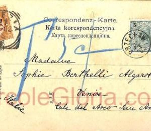 ad5957 - AUSTRIA Poland - Postal History - POSTCARD from PRZECLAW to ITALY taxed