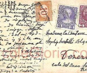 ad5959 - AUSTRIA Poland - Postal History - POSTCARD from MIKULICE to ITALY taxed