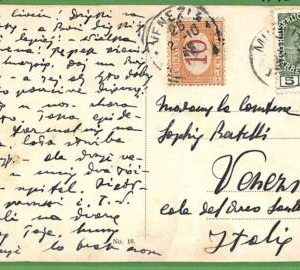 ad5958 - AUSTRIA Poland - Postal History - POSTCARD from MIKULICE to ITALY taxed
