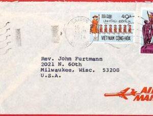 aa2294  - VIETNAM -  Postal History -  AIRMAIL to USA  1974