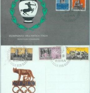 84769 - ITALY - Postal History - 1960 OLYMPIC GAMES  FDC Double Postcard