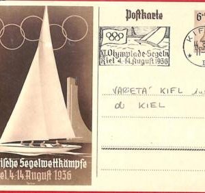aa2564 - Germany - POSTAL HISTORY - 1936 Olympic Games SPECIAL POSTMARK sailing