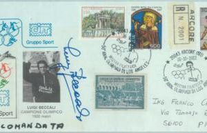 84754 - ITALY - Postal History - SPECIAL COVER comm LA OLYMPIC GAMES Signed 1982