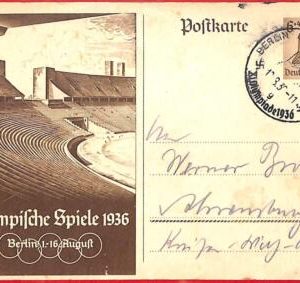 aa2572 - Germany - POSTAL HISTORY - 1936 Olympic Games SPECIAL POSTMARK Stadium