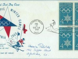 68056 -  USA - POSTAL HISTORY - 1960 WINTER OLYMPIC GAMES: FDC Cover block of 4