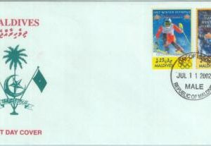 83815 - MALDIVES - FDC Cover 2002 Winter OLYMPIC GAMES Alpine Skiing Ski jumping