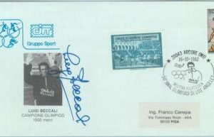 84762 - ITALY - Postal History - SPECIAL COVER comm LA OLYMPIC GAMES Signed 1982