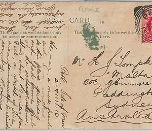 58150 GREAT BRITAIN - POSTAL HISTORY: POSTCARD - Isle of MAN - PEEL to AUSTRALIA