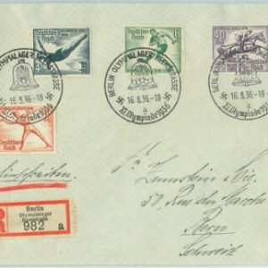 68178 - GERMANY - POSTAL HISTORY - COVER - 16.8.1936 Olympic postmark: BERLIN a