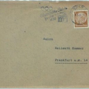 68259 - GERMANY - POSTAL HISTORY - COVER: 8.5.1936 Olympic postmark: Köln KOLN