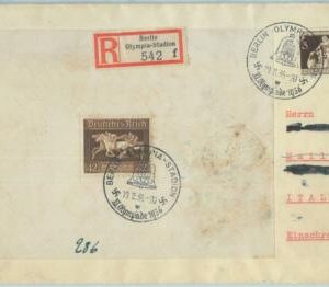 68284 - GERMANY - POSTAL HISTORY - BLOCK on COVER: 1936 Olympic GAMES - FOOTBALL