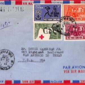 aa3564 - VIETNAM - Postal History - AIRMAIL COVER to the USA  1963 - RED CROSS