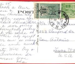 aa3557  - VIETNAM -  Postal History - POSTCARD to the USA  1960'S
