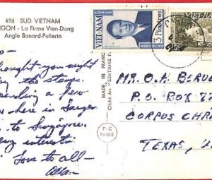 aa3556  - VIETNAM -  Postal History - POSTCARD to the USA  1952