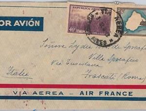 43478-ARGENTINA - postal history - COVER  Via AIR FRANCE to ITALY-SPECIAL CACHET