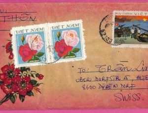 ag1551 - VIETNAM - Postal History -  COVER to Switzerland 1980 - Roses
