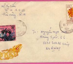 ag1550 - VIETNAM - Postal History -  STATIONERY  COVER to NORWAY 1985