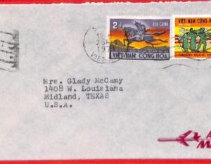 aa3566  - VIETNAM -  Postal History - AIRMAIL  COVER to the USA  1971