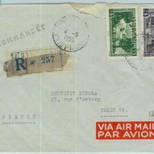 91199  -  VIETNAM - Postal History -  Registered AIRMAIL COVER to FRANCE   1955