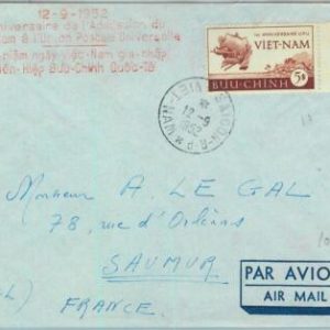91235 -  VIETNAM - Postal History -  AIRMAIL COVER to FRANCE - 1952  UPU