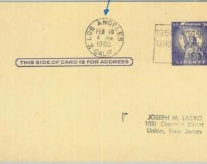 68046 - USA - POSTAL  STATIONERY CARD - 1960 OLYMPIC GAMES postmark: LOS ANGELES