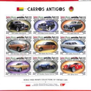 A1873 - GUINEA BISSAU, ERROR: MISSPERF, M/S -2019 Cars, Jaguar, Cadillac, Dodge