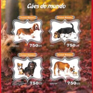A5161 - GUINEA-BISSAU - ERROR MISPERF: 2014 Bulldog, Basset Hound, Dachshund Dog