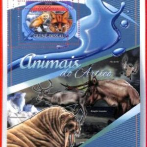 A5141 - GUINEA-BISSAU - ERROR MISPERF Souvenir s: 2016, Reindeers, Foxes, Walrus