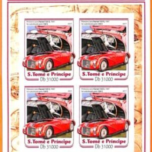 A6702 - SAO TOME & PRINCIPE, Error, 2017, IMPERF MINIATURE SHEET: Ferrari, Cars