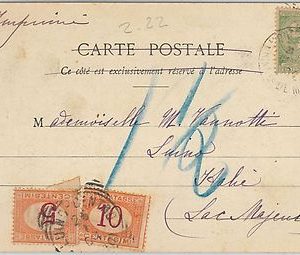 58181 -  MONACO  - POSTAL HISTORY: POSTCARD to ITALY 1904 - TAXED on ARRIVAL