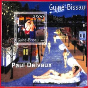 A5126- GUINEA-BISSAU - ERROR - MISPERF Souvenir s: 2001 Paul Delvaux, Art, Nudes