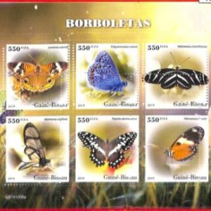 A1872 - GUINEA BISSAU, ERROR: MISSPERF, MINIATURE SHEET - 2019, Butterflies