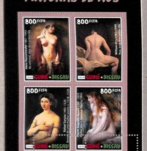 A1878 - Guinea Bissau - ERROR: MISSPERF, M / SHEET - 2020, Art, Erotica, Renoir