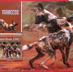 A1871 - GUINEA BISSAU, ERROR: MISSPERF, SOUVENIR SHEET - 2019, African wild dogs