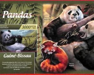 A5145 - GUINEA-BISSAU - ERROR MISPERF Souvenir sheet: 2017, Panda Bears