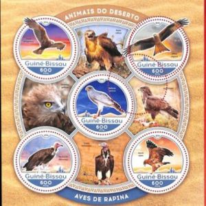 A5118 - GUINEA-BISSAU - ERROR - MISPERF, Miniature sheet: 2016, Birds of prey