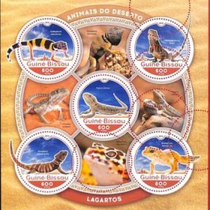 A5116 - GUINEA-BISSAU - ERROR - MISPERF, Miniature sheet: 2016 Lizards, Reptiles