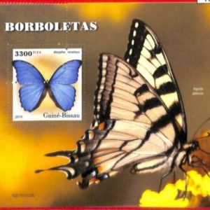 A1860 - GUINEA BISSAU, ERROR: MISSPERF, SOUVENIR SHEET - 2019, Butterflies