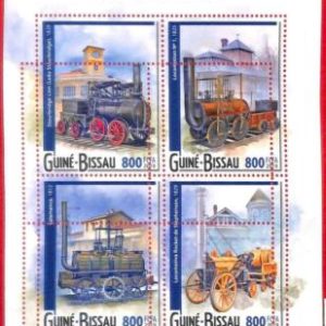 A1867 - GUINEA BISSAU, ERROR: MISSPERF, MINIATURE S -2019 Trains, Old Locomotive