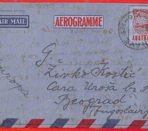aa3730 - AUSTRALIA - POSTAL HISTORY - STATIONERY Aerogramme to YUGOSLAVIA  1955