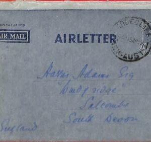 aa2310 -  AUSTRALIA  - Postal History -  STATIONERY AEROGRAMME to ENGLAND  1952