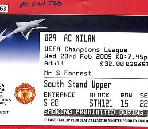 C1263 - Vecchio BIGLIETTO PARTITA CALCIO - 2005  MILAN VS M.UNITED