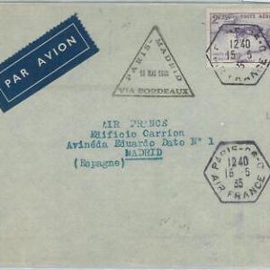74170 - FRANCE - Postal History - FIRST FLIGHT:  Paris / Madrid --  Muller  # 87