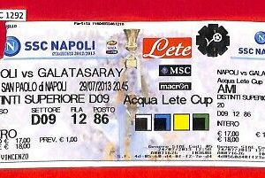 C1292 - Vecchio BIGLIETTO PARTITA CALCIO - 2013 NAPOLI VS GALATASARAY