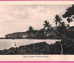 af9345 - KIRIBATI -  VINTAGE POSTCARD - Coast Scene   Fanning Island